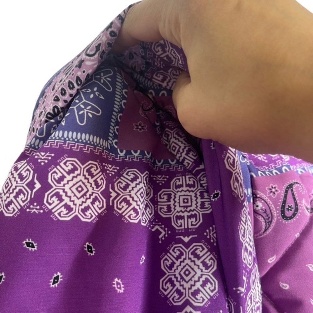 NWOT Pistola Callista Long Sleeve Puffer Vest Bandana Pink Orchid Jacket $228 S - Picture 5 of 5
